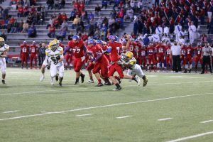 Isaiah Carter tackling South's quarterback last season.