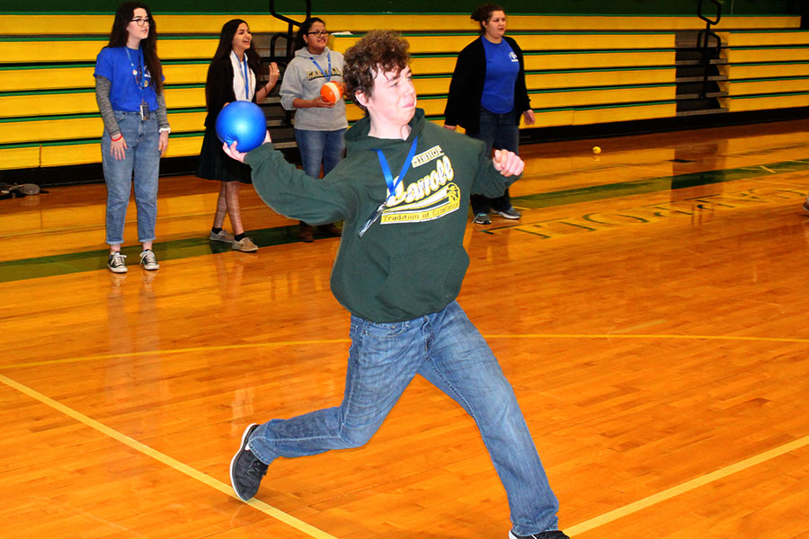 Patrick Cooke fires a ball during Community Day on Monday. On Tuesday, students will get an academic-free Community Day.