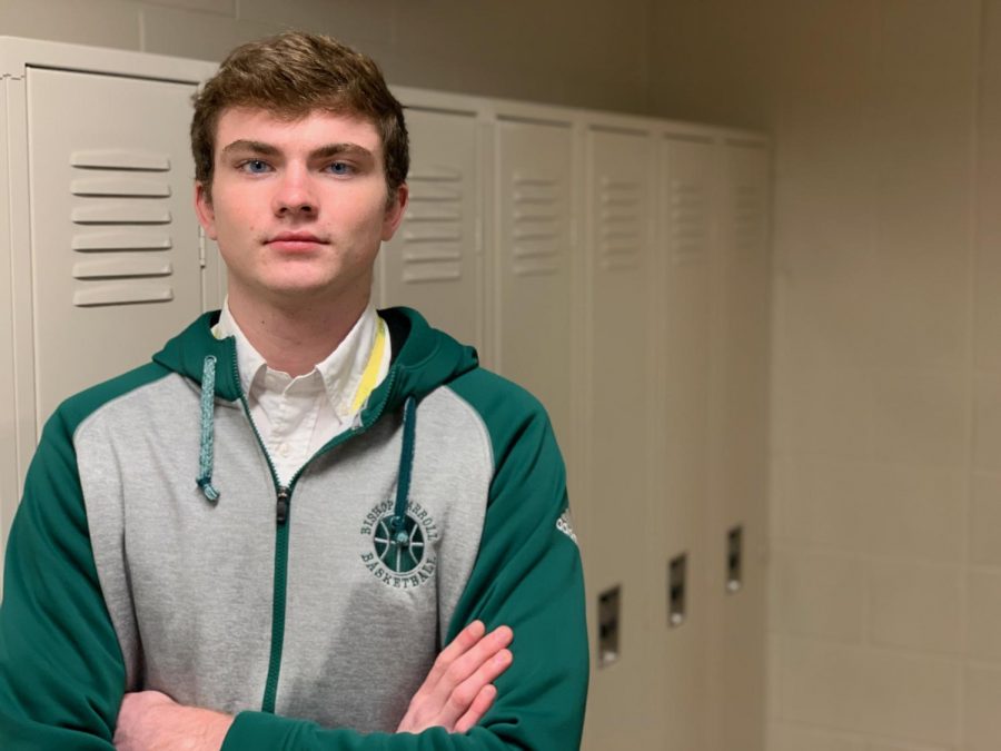 A picture of Senior Will Biby days after he nailed the Buzzer Beater to bring the game home for the Golden Eagles